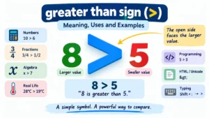 greater than sign (>): Meaning, Uses & Examples